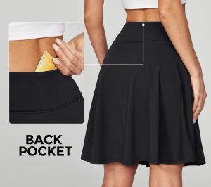 20" Knee Length Skorts Skirts for Women with Pockets Tennis Skirt High Waisted Golf Skirts for Women Casual Athletic