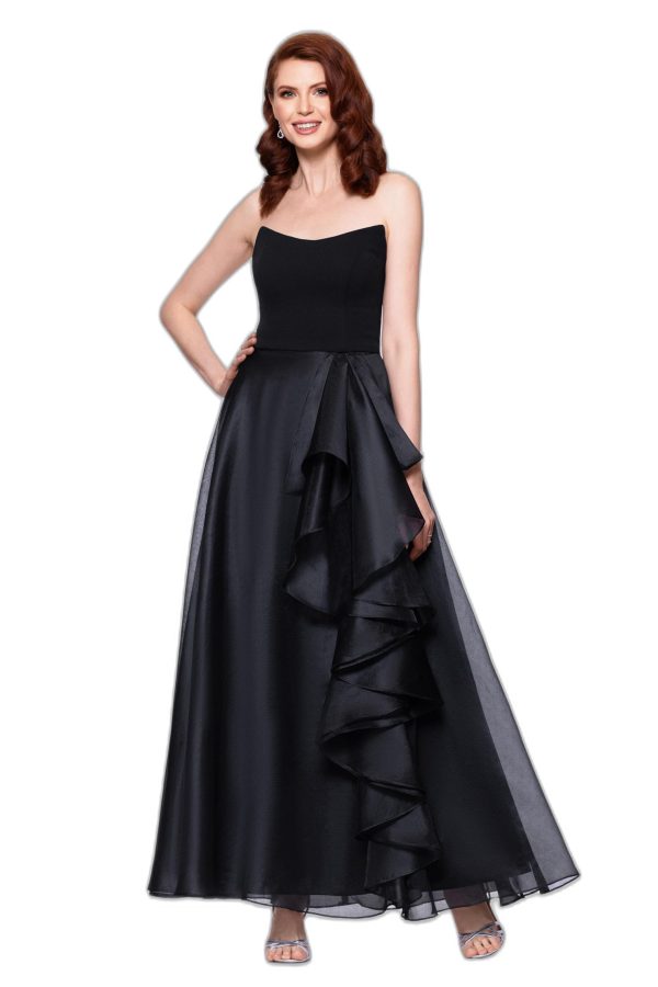 Women's Floor-Length, Strapless, Organza Ruffle Skirt, with A-line Silhouette