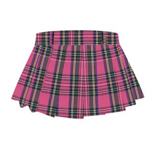Women's Belted A-Line Stretchy Club Y2k Mini Pleated Skirt with Belt