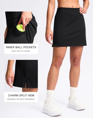 16" Skorts for Women with 2 Pockets High Waisted A Line Pickleball Golf Skort Casual Athletic Tennis Skirt