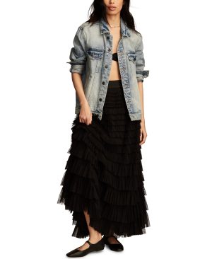 Women's Tulle Ruffle Maxi Skirt