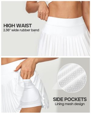 Pleated Tennis Skirts for Women Athletic Skirt with Shorts Underneath Skorts for Woman with Pockets for Golf