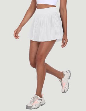 Pleated Tennis Skirt for Women with Pocket Shorts High Waisted Women's Tennis Skort Athletic Golf Skirts for Casual