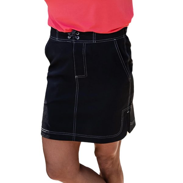 Sport Skirt with Pockets - Athletic Skirt with Sporty Tie and Velcro Fly Closure, Beach and Travel