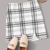 Women's Split Hem Zipper Side Bodycon Mini Skirt