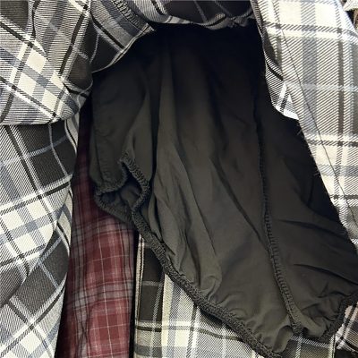 Women's Y2k High Waist Plaid Patchwork Tiered Pleated Asymmetrical Hem Mini Skirt