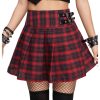 Women's Y2K Plaid Skirt Print Flared Hem Mini Skirt Pleated A Line Short Skirts