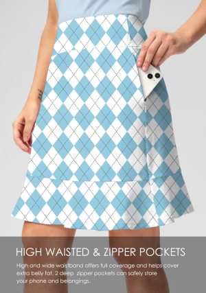 20" Knee Length Skorts Skirts for Women with Pockets High Waisted Athletic Tennis Golf Skort for Casual Summer