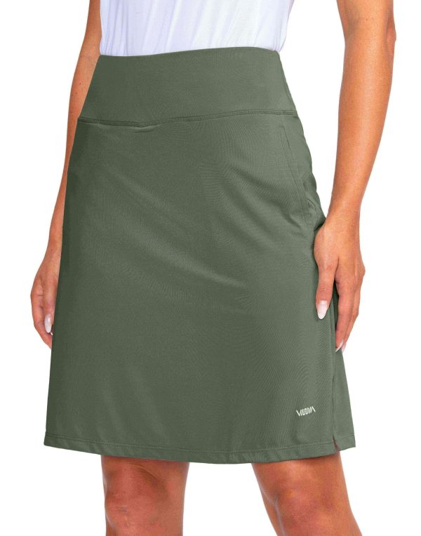 Women's 20" Knee Length Skorts Skirts UPF50+ Athletic Tennis Golf Skirt for Women Casual Summer Skirts