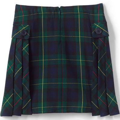 School Uniform Girls Side Pleat Plaid Skort Above Knee