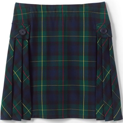 School Uniform Girls Side Pleat Plaid Skort Above Knee